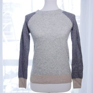 JCrew Merino Color Block Waffle Knit Sweater